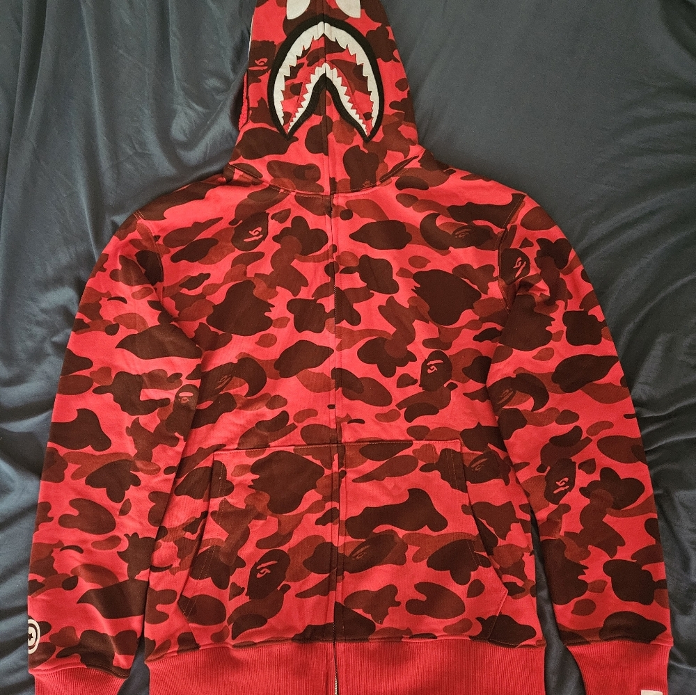 Bape A Bathing Ape Shark Camo Hoodie XL